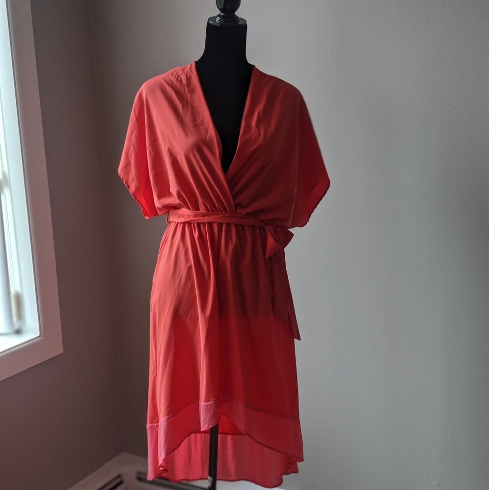 Orange and pink high-low dress NWOT